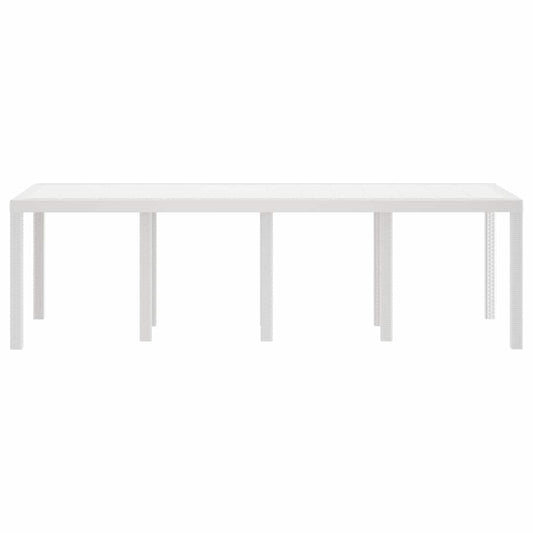 Garden Table White 250 x 100 x 73 cm Poly Rattan