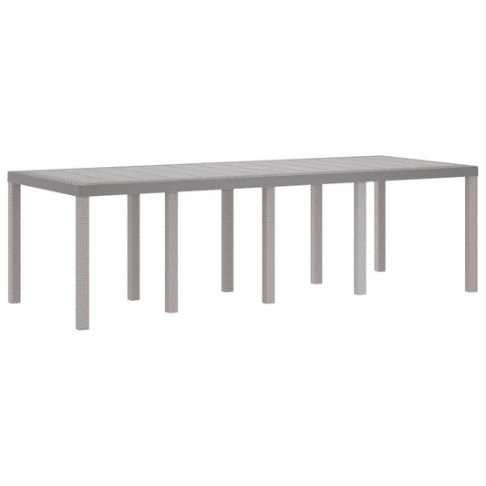 Weather-Resistant Garden Table Light Grey 250 x 100 x 73 cm