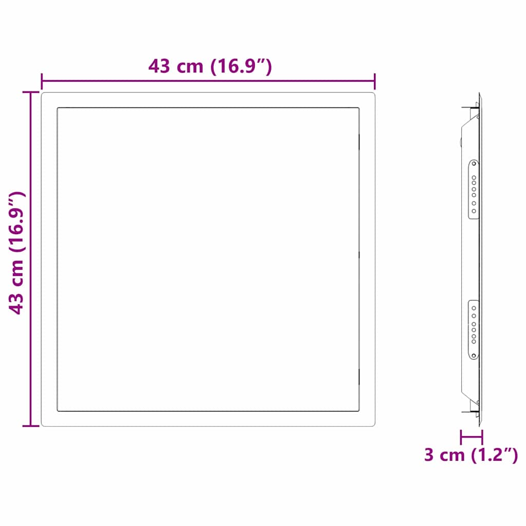 Access Panel White 43 x 43 x 3 cm Steel