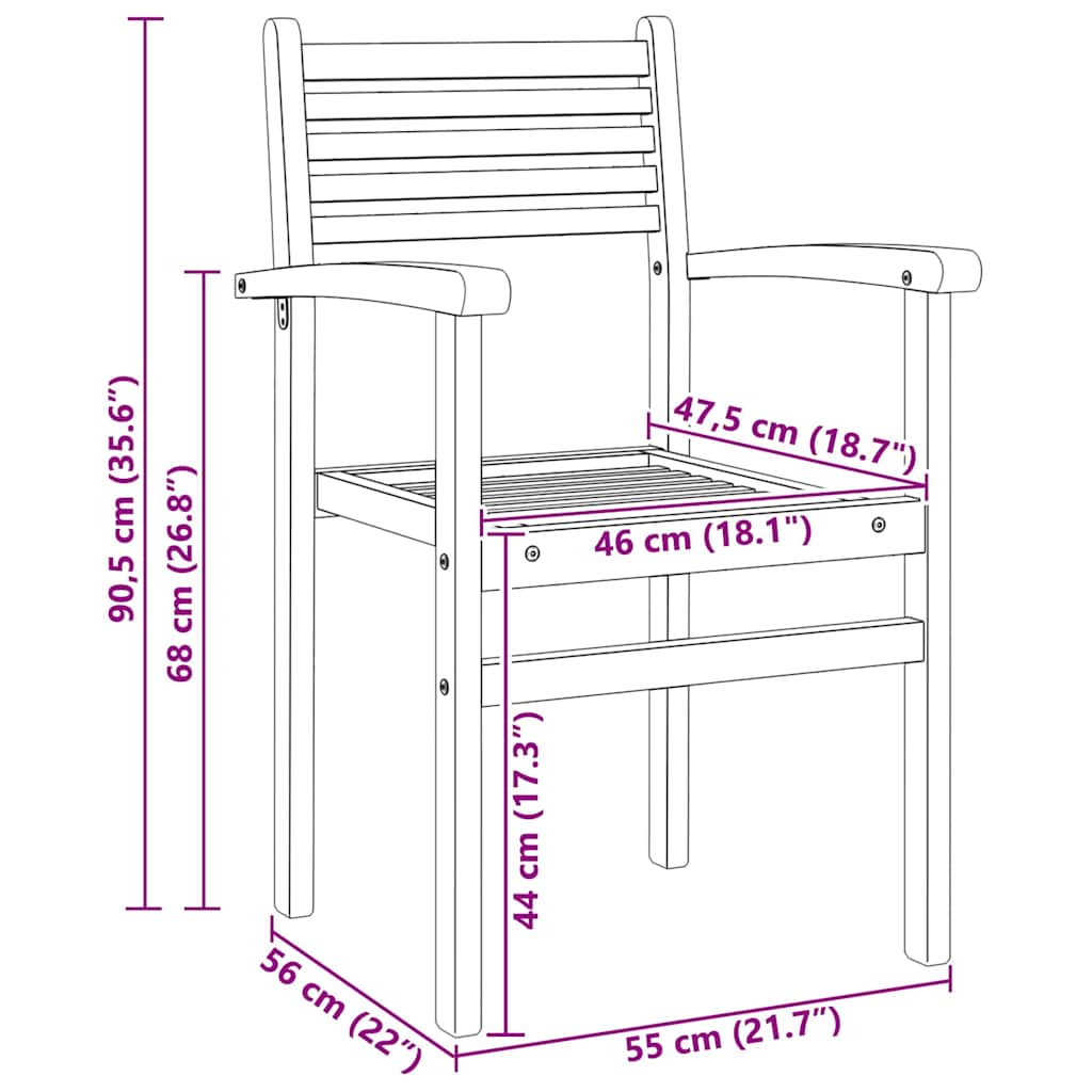 Chair 8 pcs Brown Solid Teak Wood
