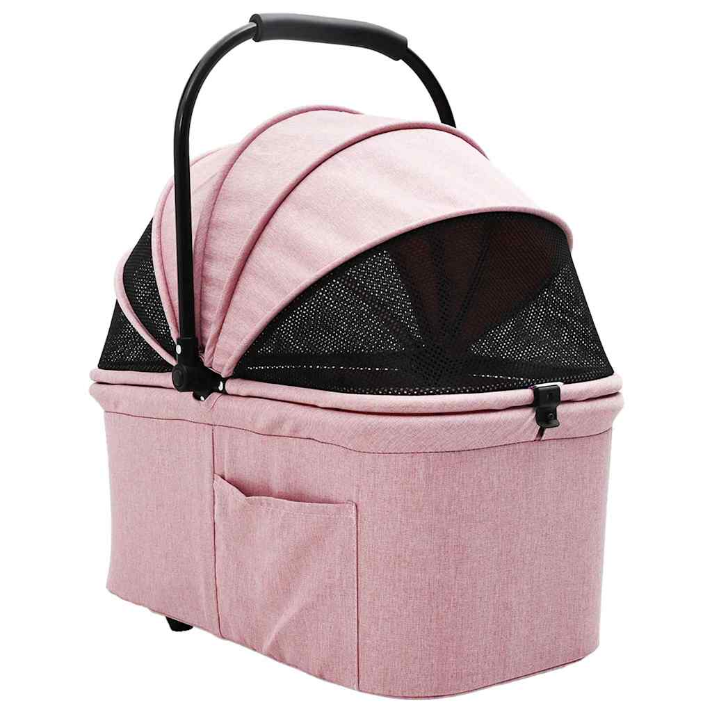Folding Pet Stroller Pink 81 x 47 x 99 cm 600D Oxford fabric
