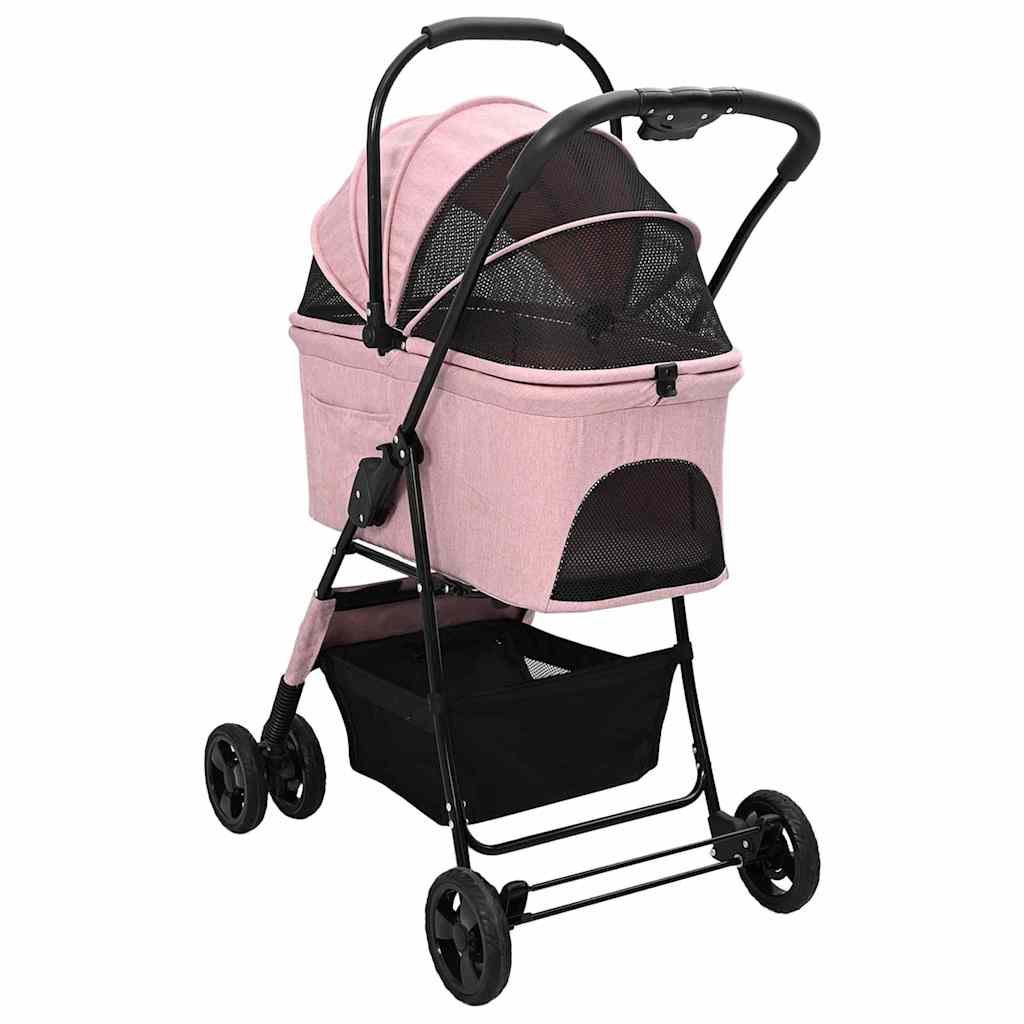 Folding Pet Stroller Pink 81 x 47 x 99 cm 600D Oxford fabric
