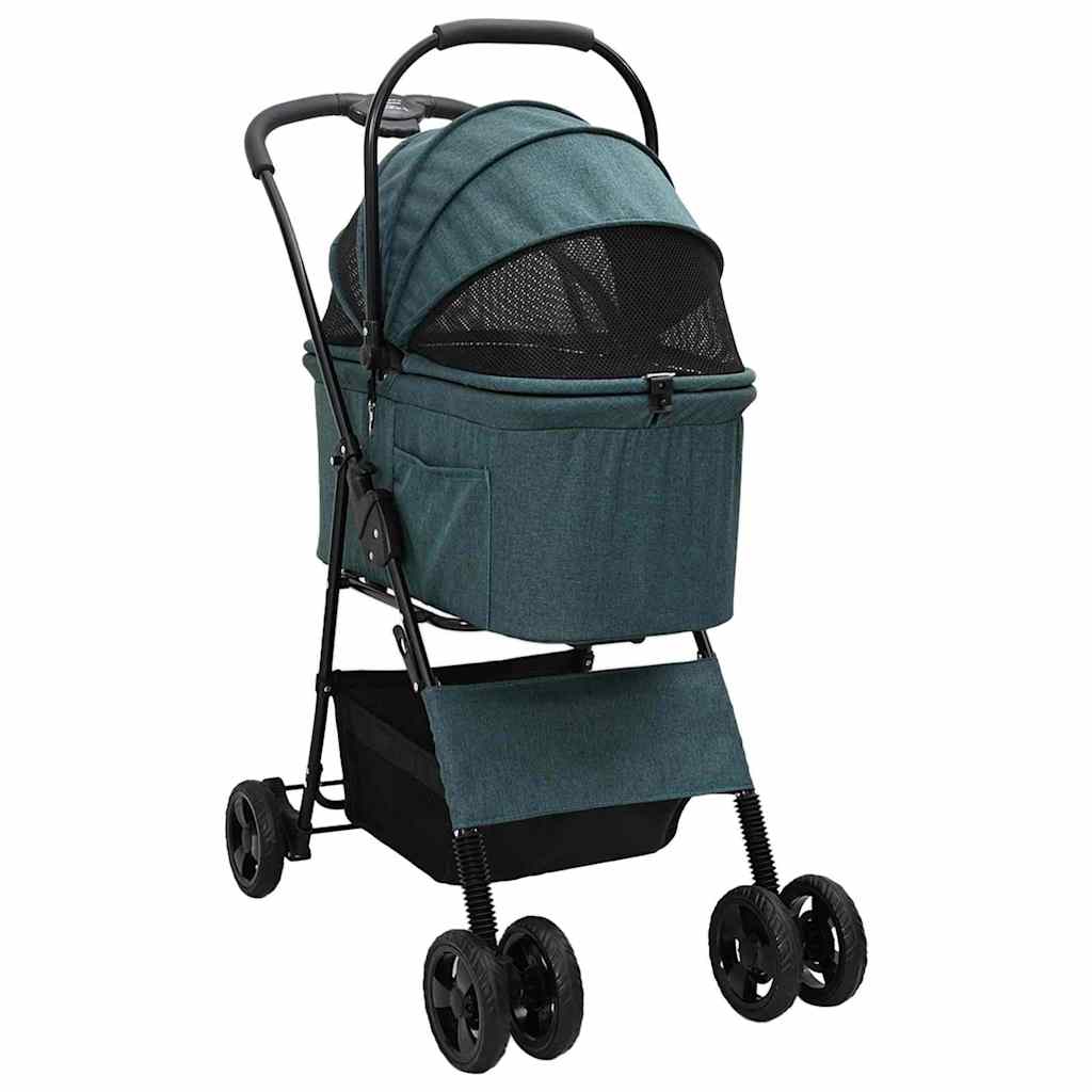 Folding Pet Stroller Green 81 x 47 x 99 cm 600D Oxford fabric