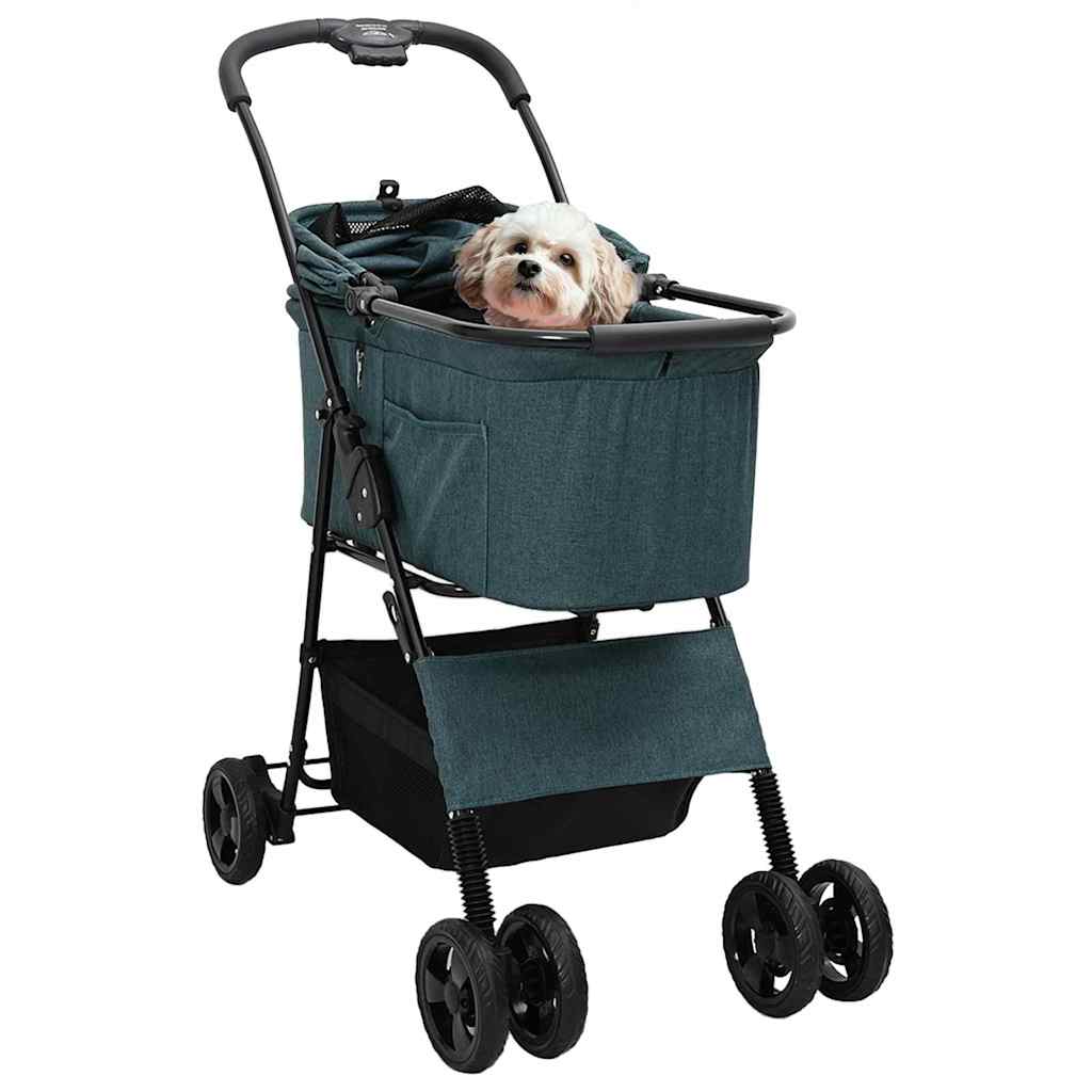 Folding Pet Stroller Green 81 x 47 x 99 cm 600D Oxford fabric