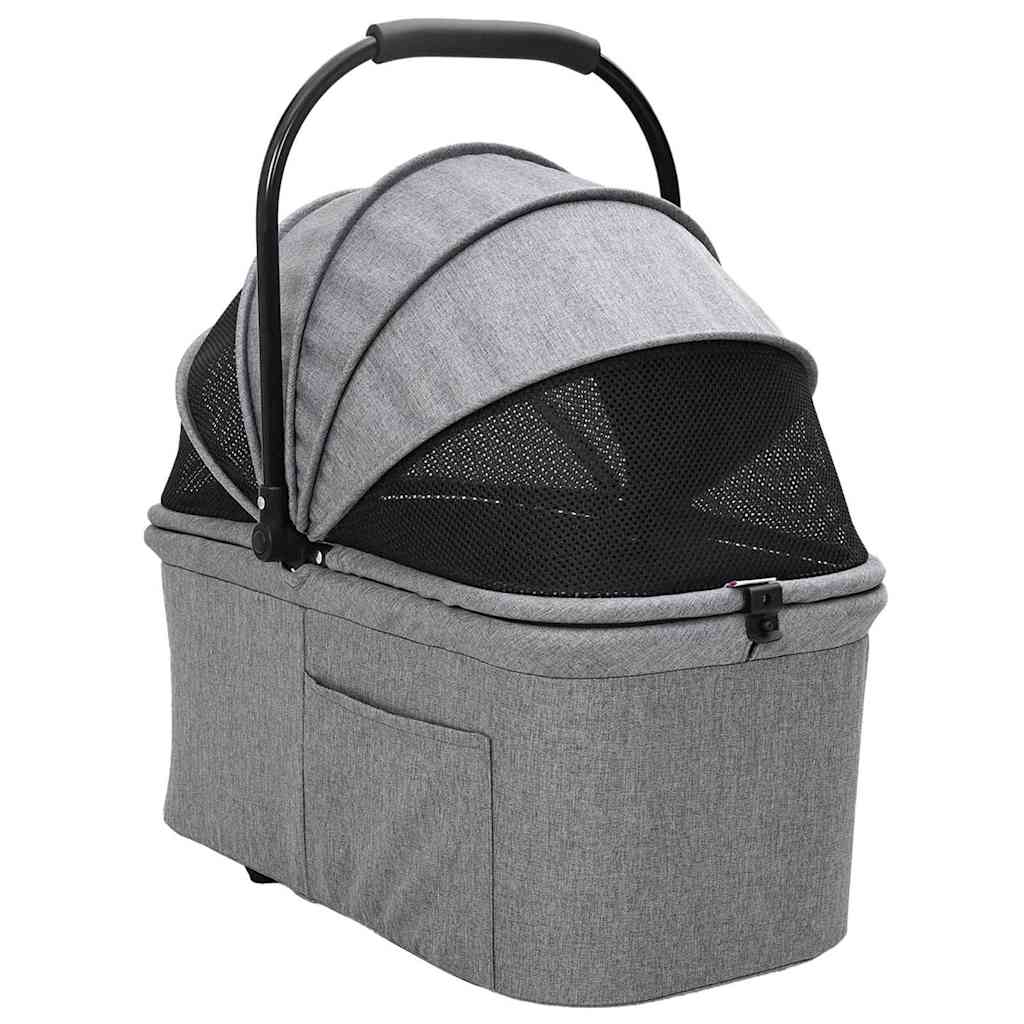 Folding Pet Stroller Grey 81 x 47 x 99 cm 600D Oxford fabric
