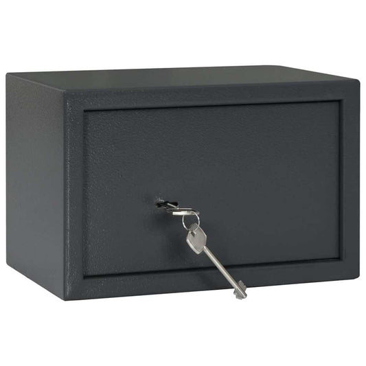 Safe Box with Lock Dark grey 31 x 20 x 20 cm Steel