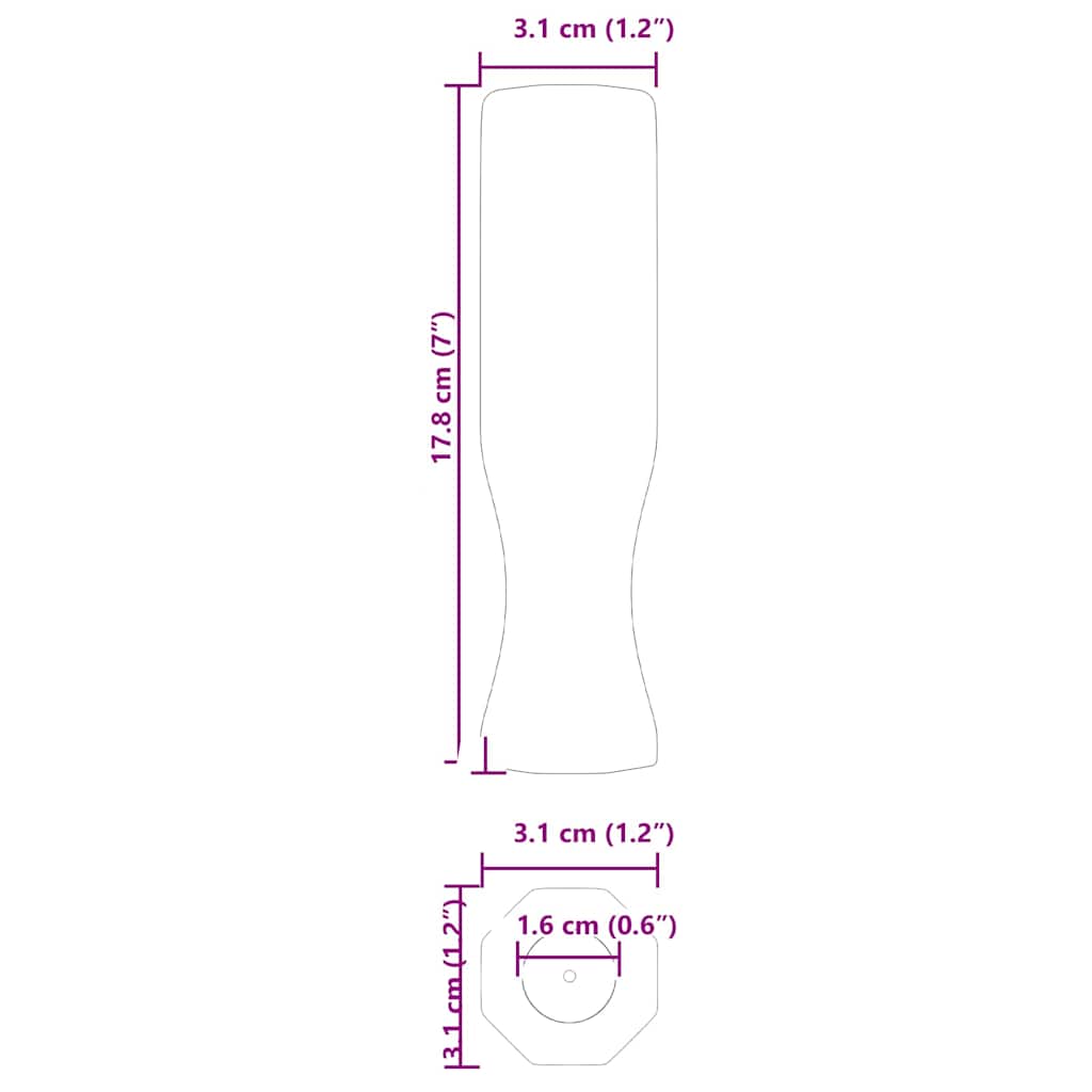 Foosball Table Handles 10 pcs Black 3.1 x 3.1 x 17.8 cm PP