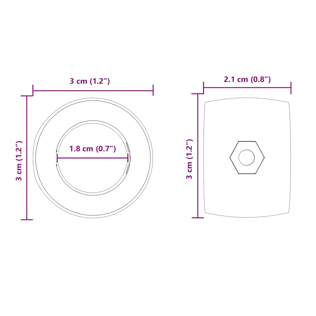 Foosball Table Bearings 10 pcs Black 3 x 3 x 2.1 cm PP