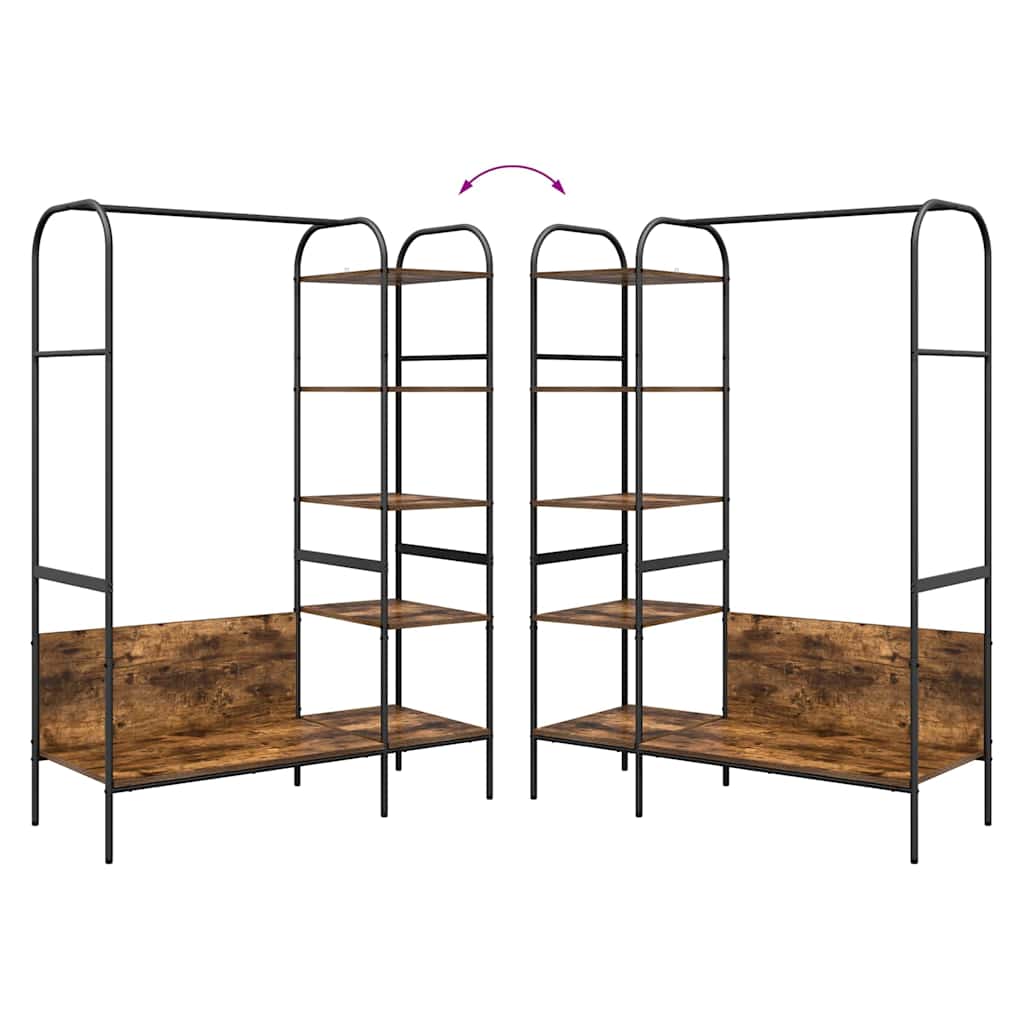 Clothes Rack Brown Oak 120 x 44 x 160 cm Engineered Wood