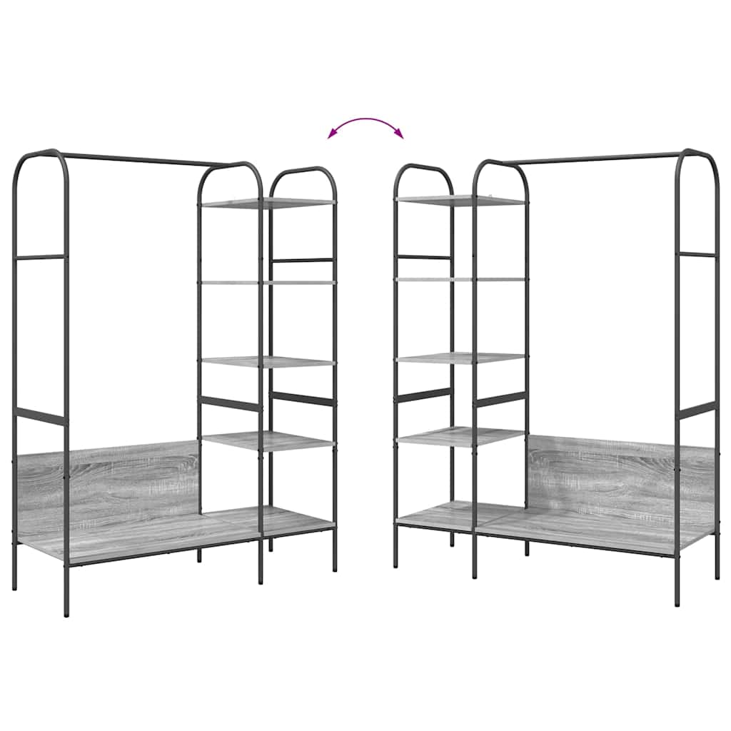Clothes Rack Grey 120 x 44 x 160 cm Engineered Wood