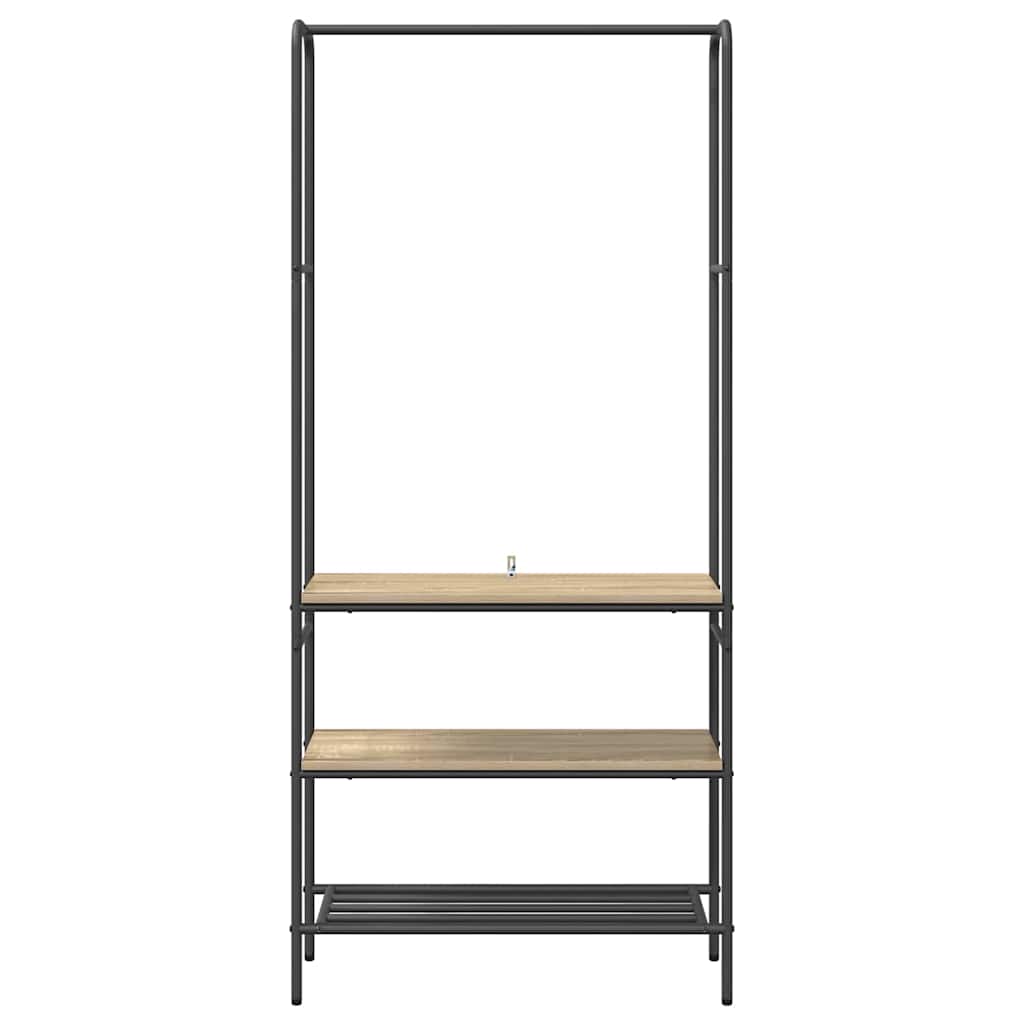 Clothes Rack with Shelves Sonoma oak 77 x 30 x 171 cm