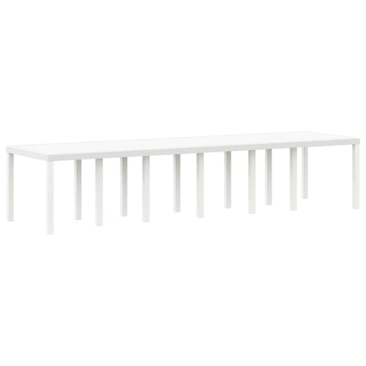 Garden Table White 350 x 100 x 74 cm Poly Rattan