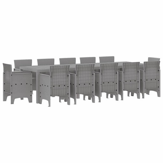 Garden Dining Set 13 pcs Light Grey Poly rattan
