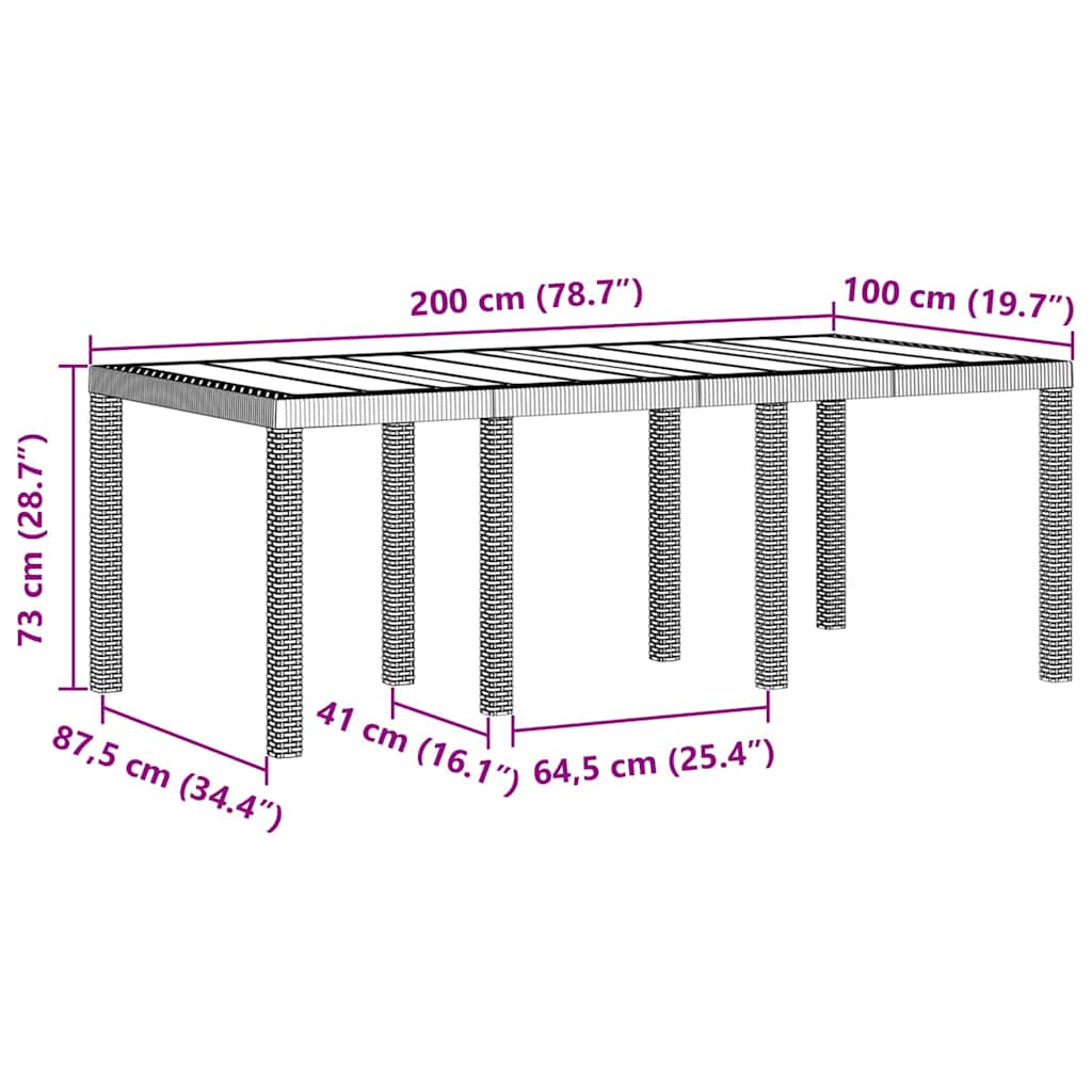 Garden Dining Set 7 pcs Light Grey Polypropylene