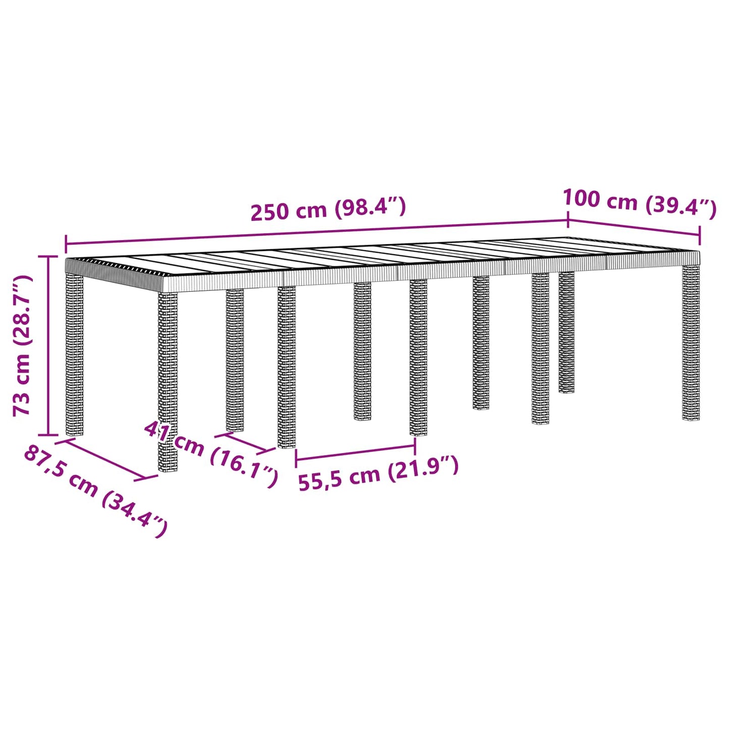 Garden Dining Set 9 pcs Anthracite Polypropylene