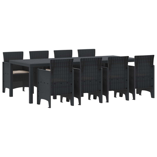 Garden Dining Set 9 pcs Anthracite Polypropylene