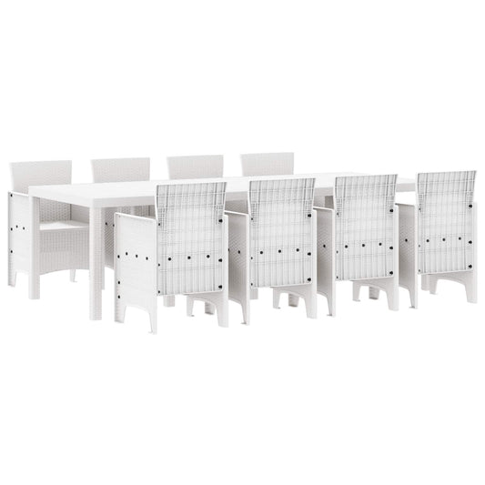 Garden Dining Set 9 pcs Light Grey Polypropylene