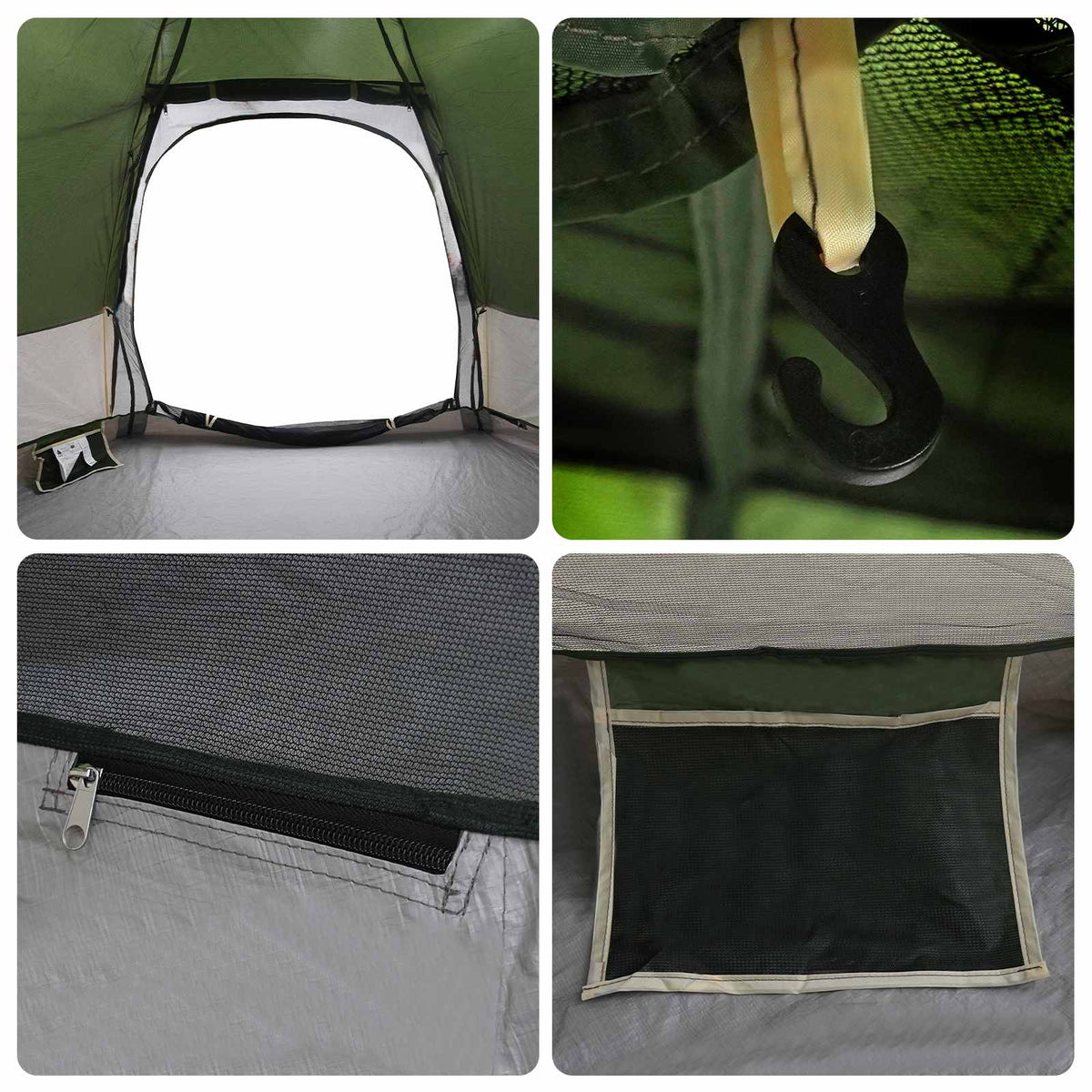 Instant Tent with Rainfly 4-Person Quick-Release 4-Person Green