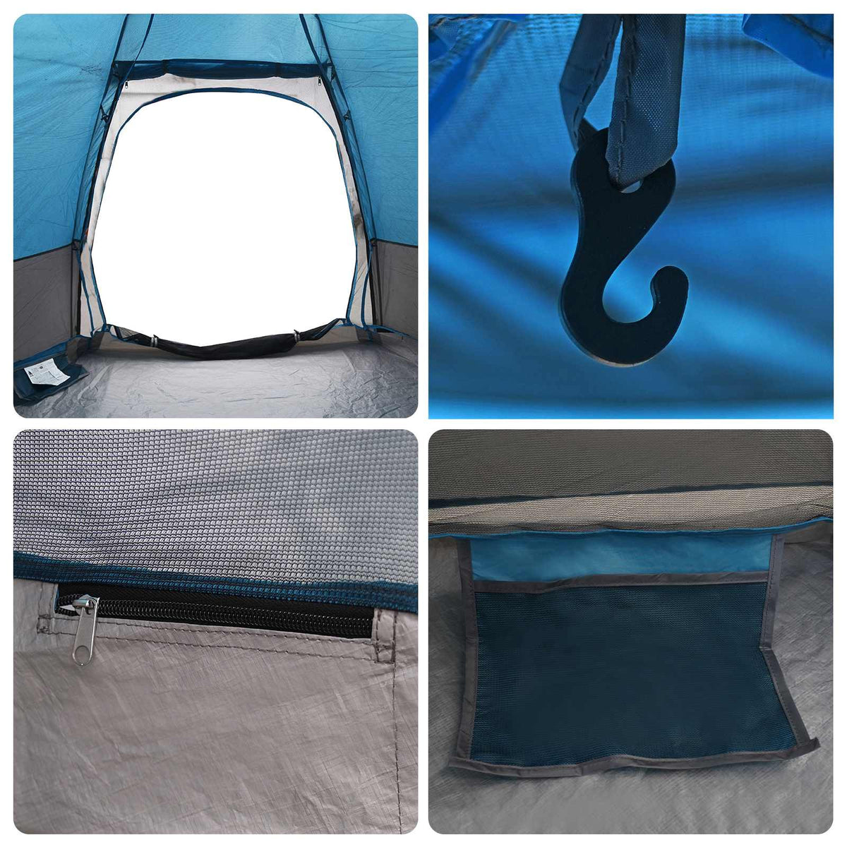 Instant Tent with Rainfly 4-Person Quick-Release 4-Person Blue