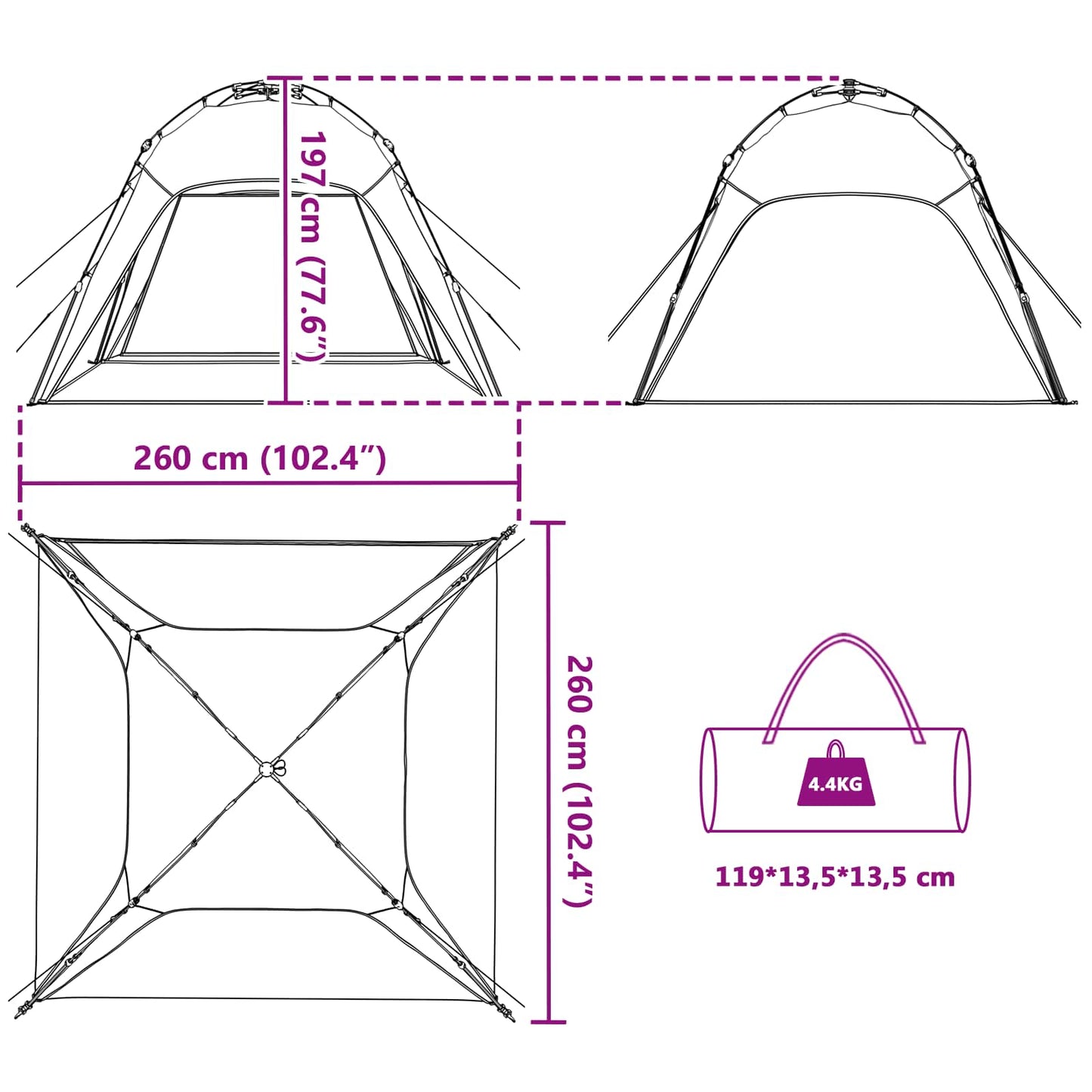 Instant Tent 4-Person Quick-Release Sea Green 185T Polyester