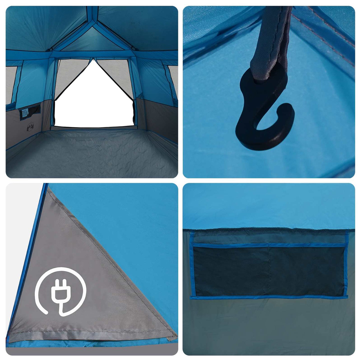 Instant Tent with Rainfly 12-Person Quick-Release Blue