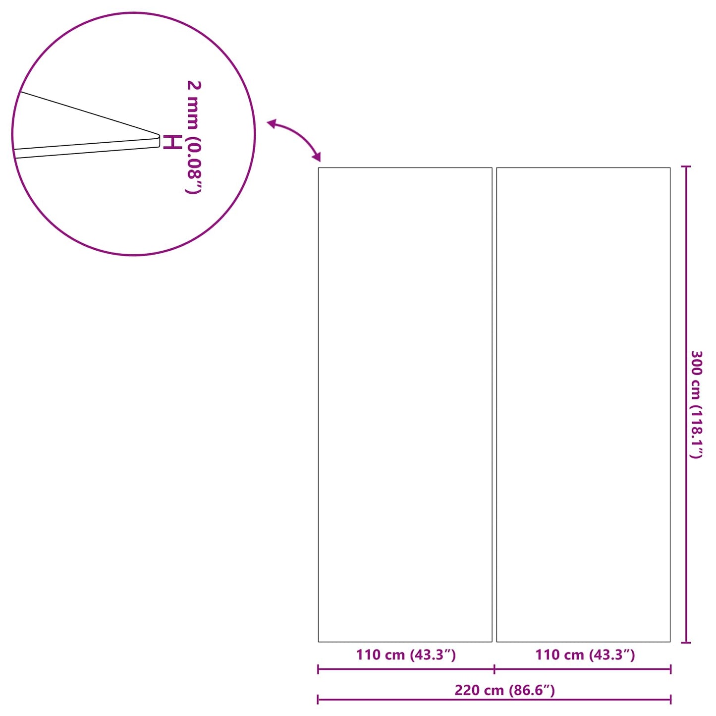 Pool Ground Sheet 300 x 220 x 0.1 cm Rectangular Black