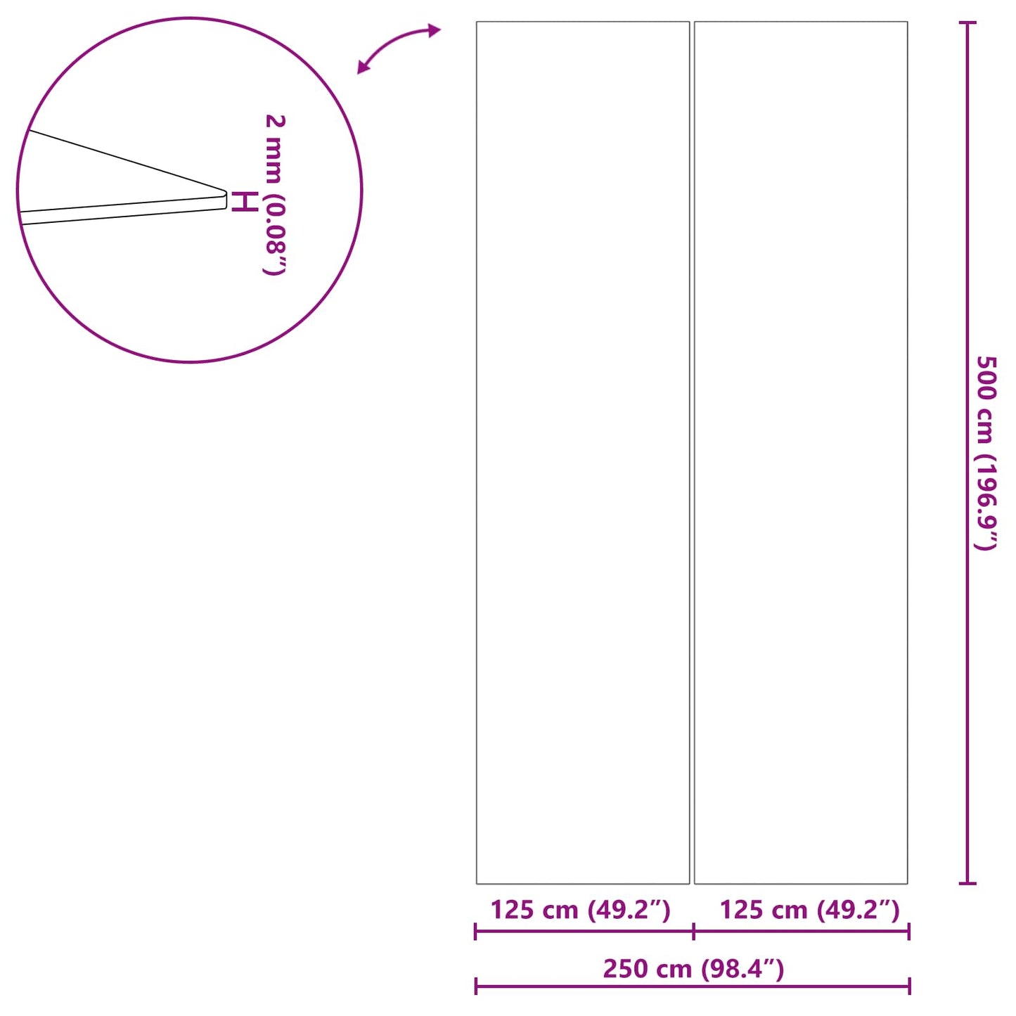 Pool Ground Sheet 500 x 250 x 0.1 cm Rectangular Black