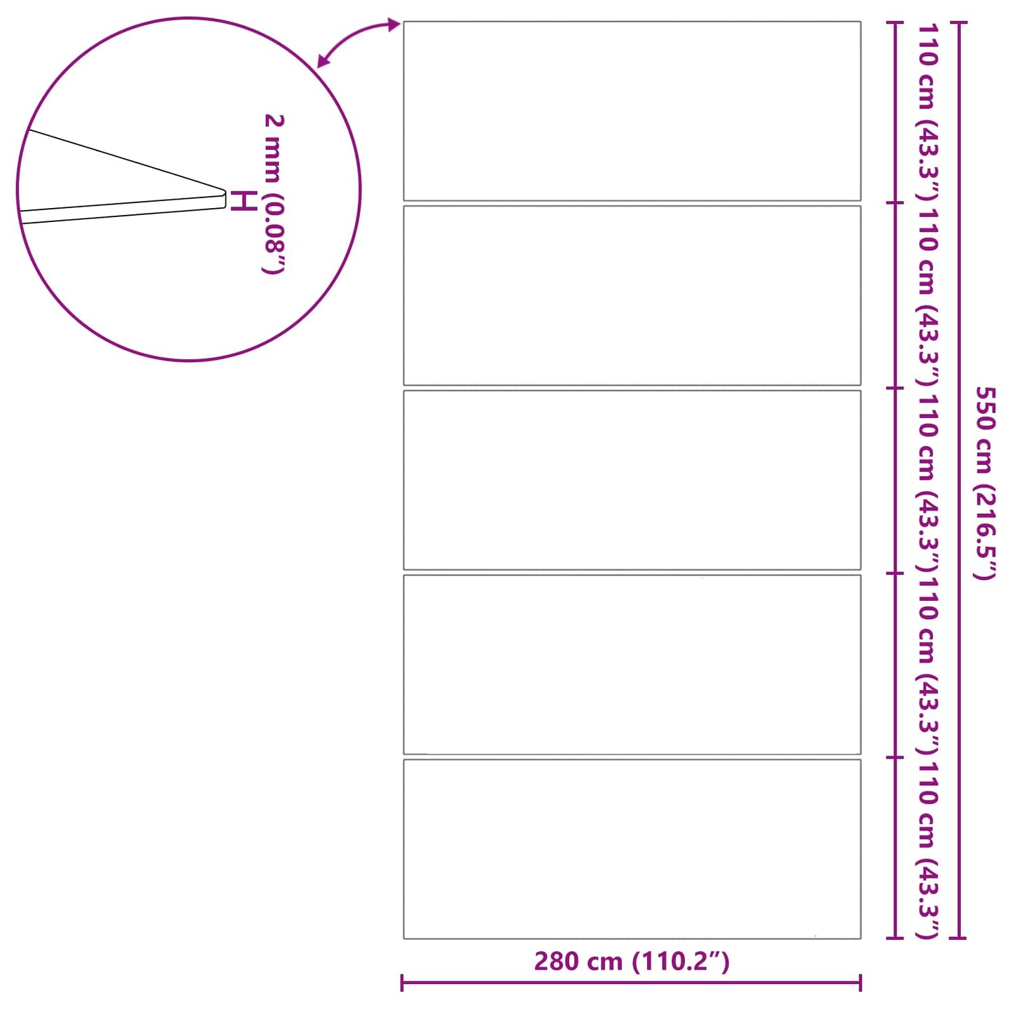 Pool Ground Sheet 550 x 280 x 0.1 cm Rectangular Black