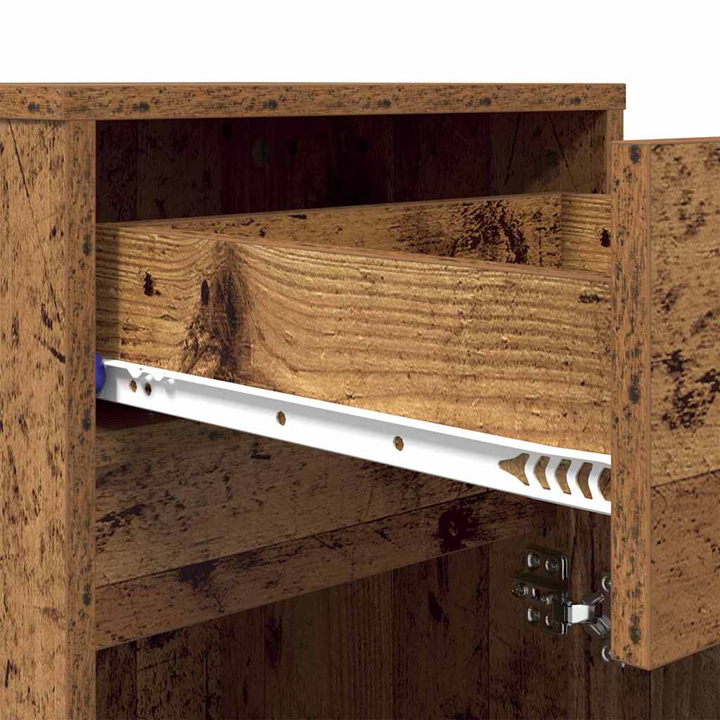 LED Bedside Cabinet 2 pcs Old wood 38 x 34 x 61 cm