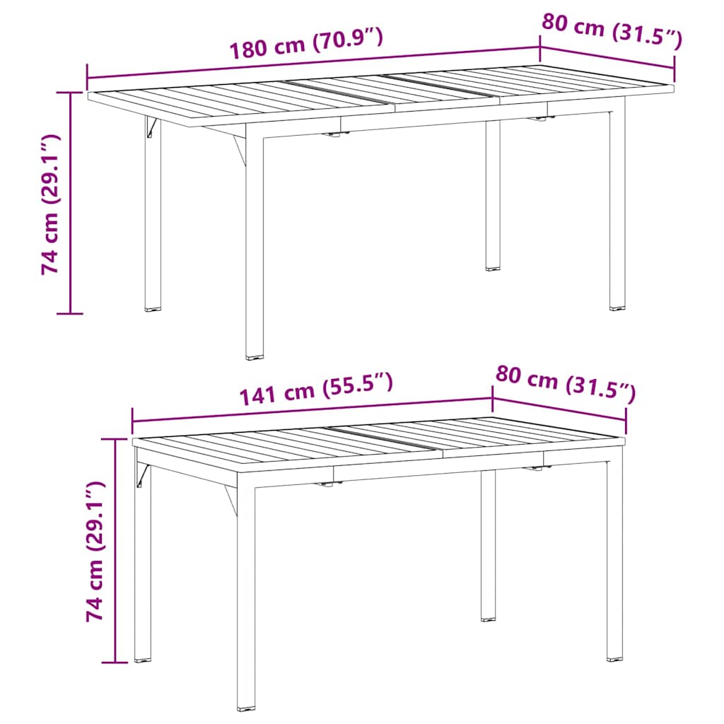 Garden Dining Set 7 pcs Anthracite Powder-coated Steel