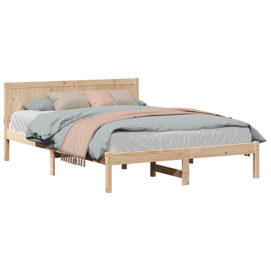 Bed Frame Brown 150 x 200 cm Solid Pine wood