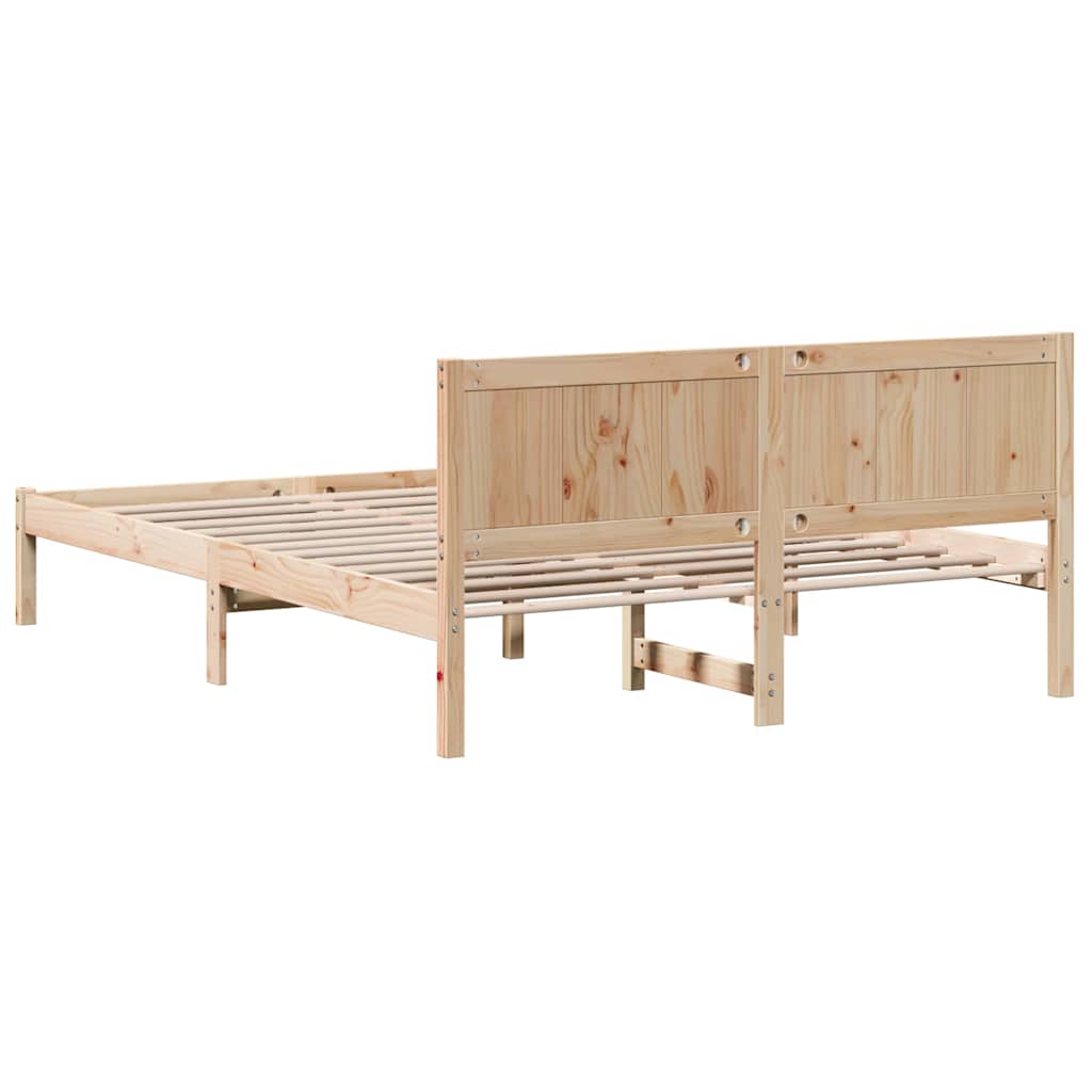 Bed Frame Brown 140 x 200 cm Solid Pine wood