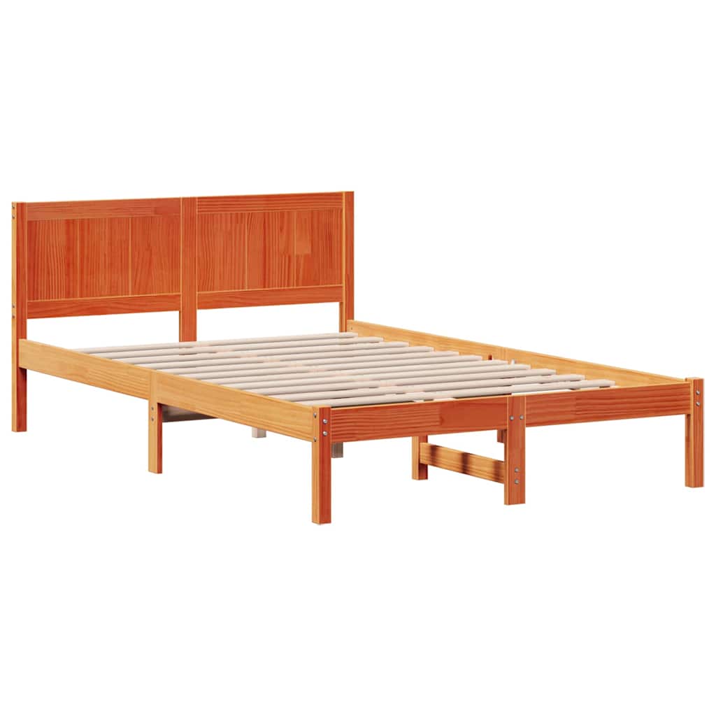 Bed Frame Brown 135 x 190 cm Solid Pine wood