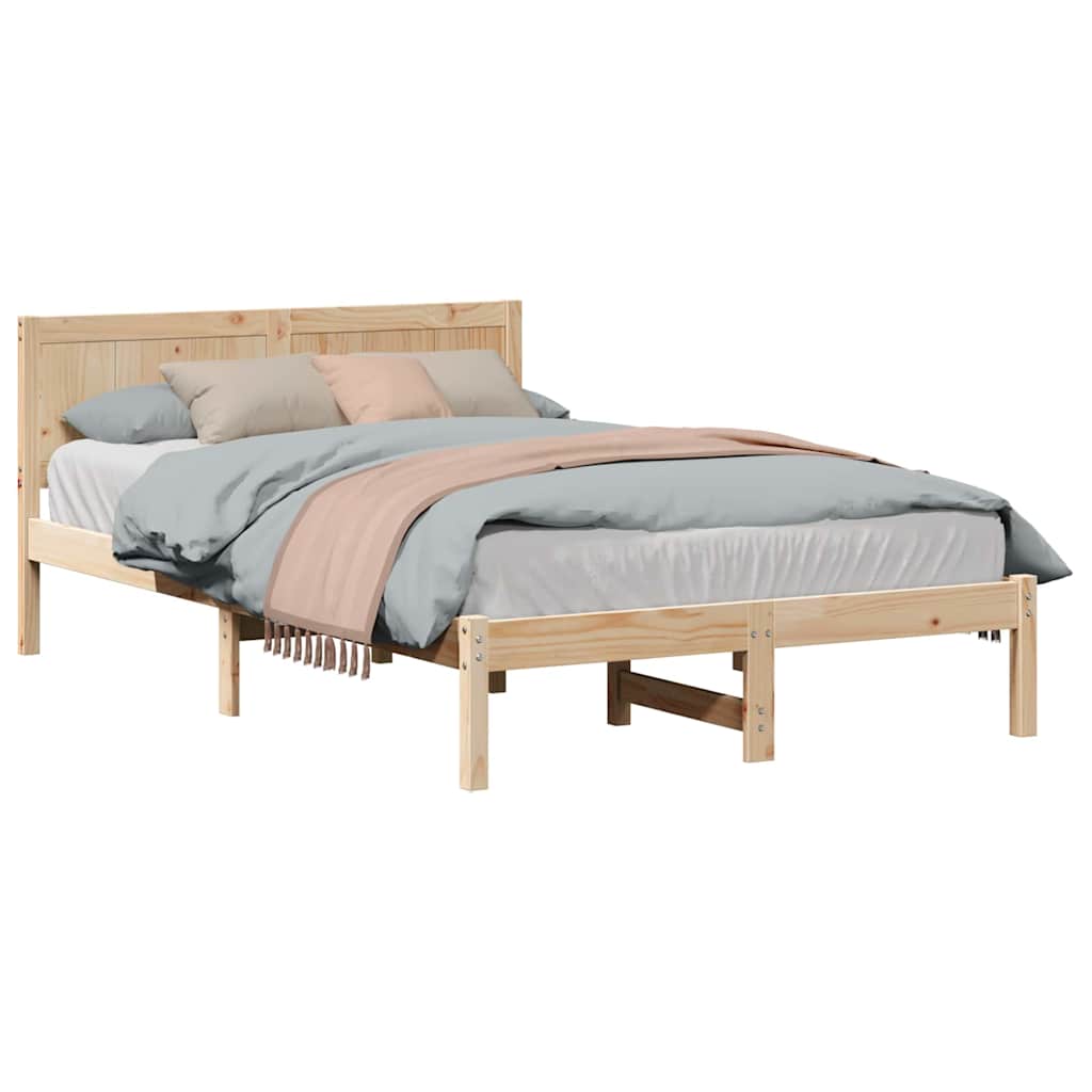 Bed Frame Brown 120 x 190 cm Solid Pine wood