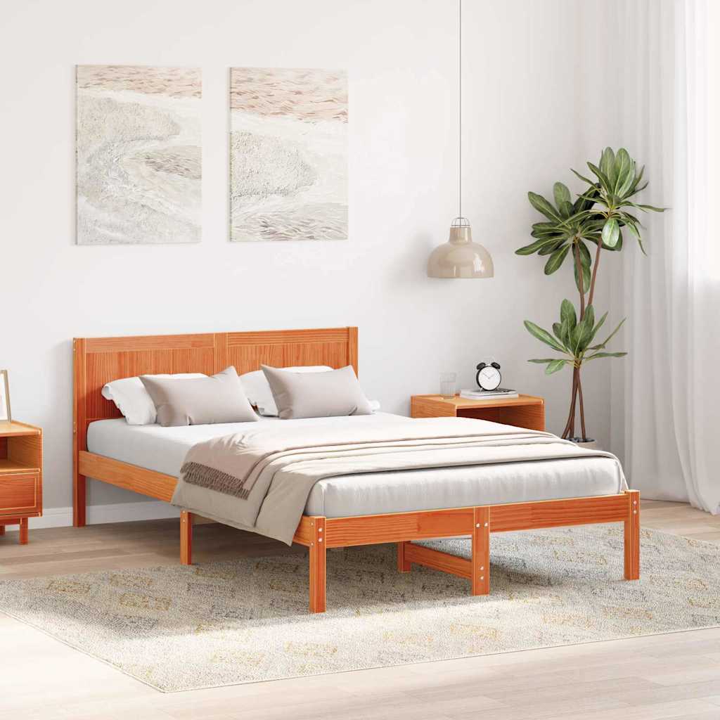 Bed Frame Brown 120 x 190 cm Solid Pine wood