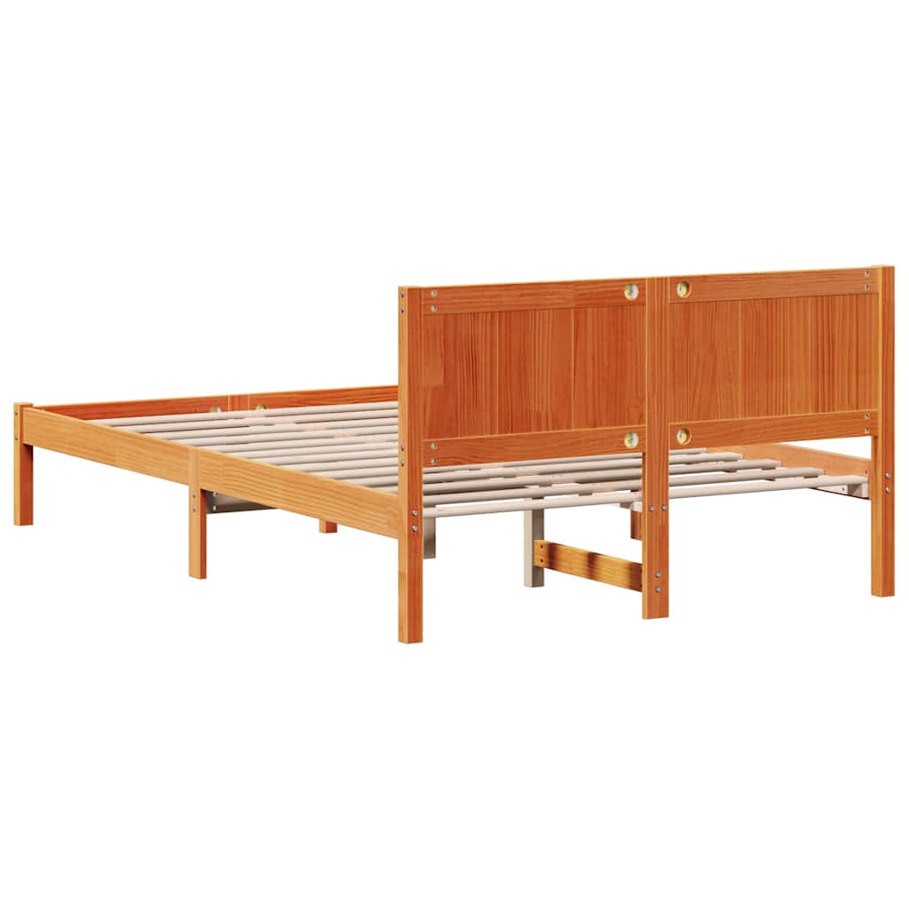 Bed Frame Brown 120 x 190 cm Solid Pine wood