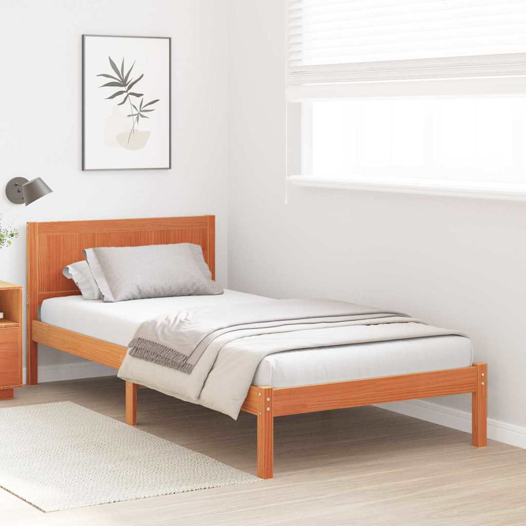 Bed Frame Brown 100 x 200 cm Solid Pine wood