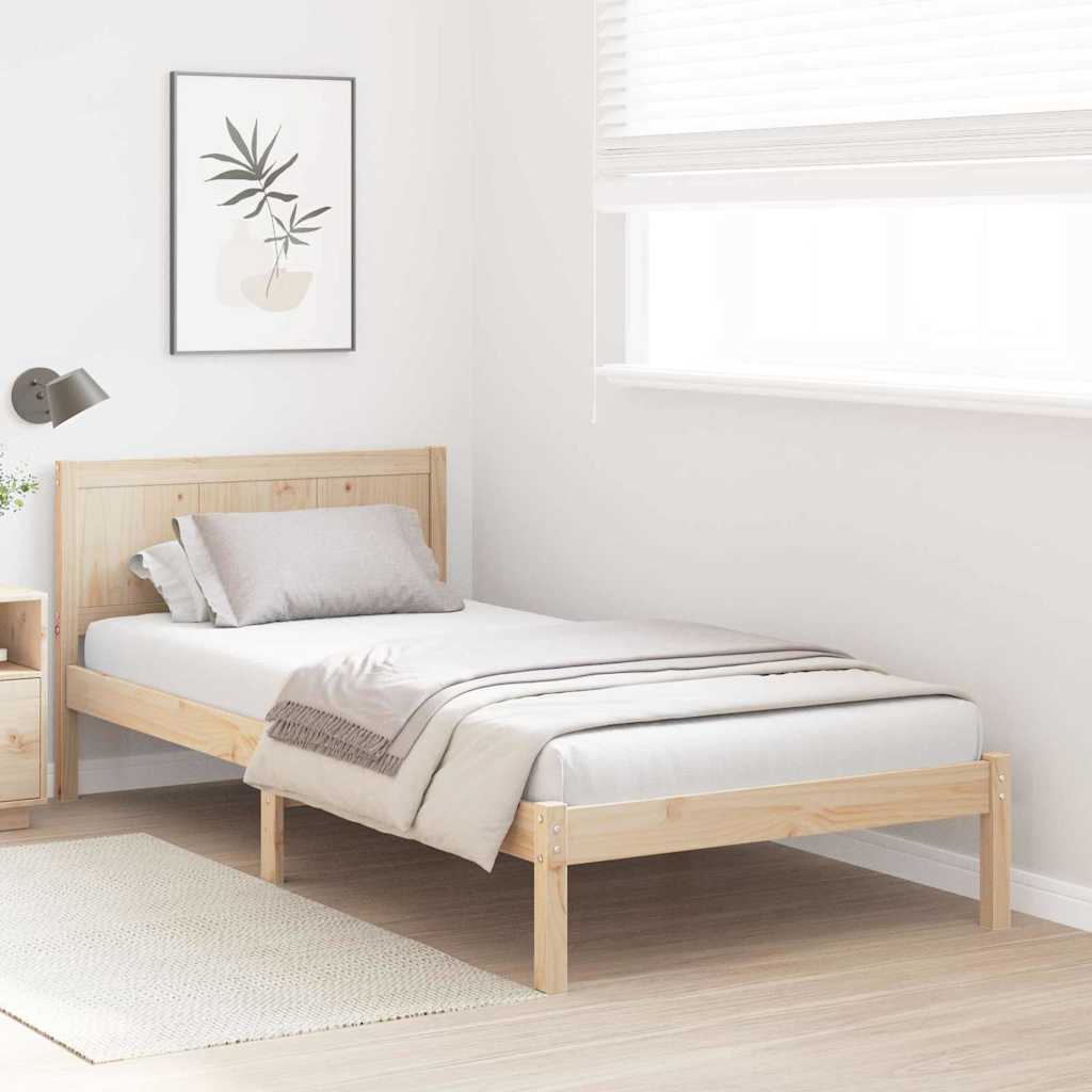 Bed Frame Brown 90 x 190 cm Solid Pine wood