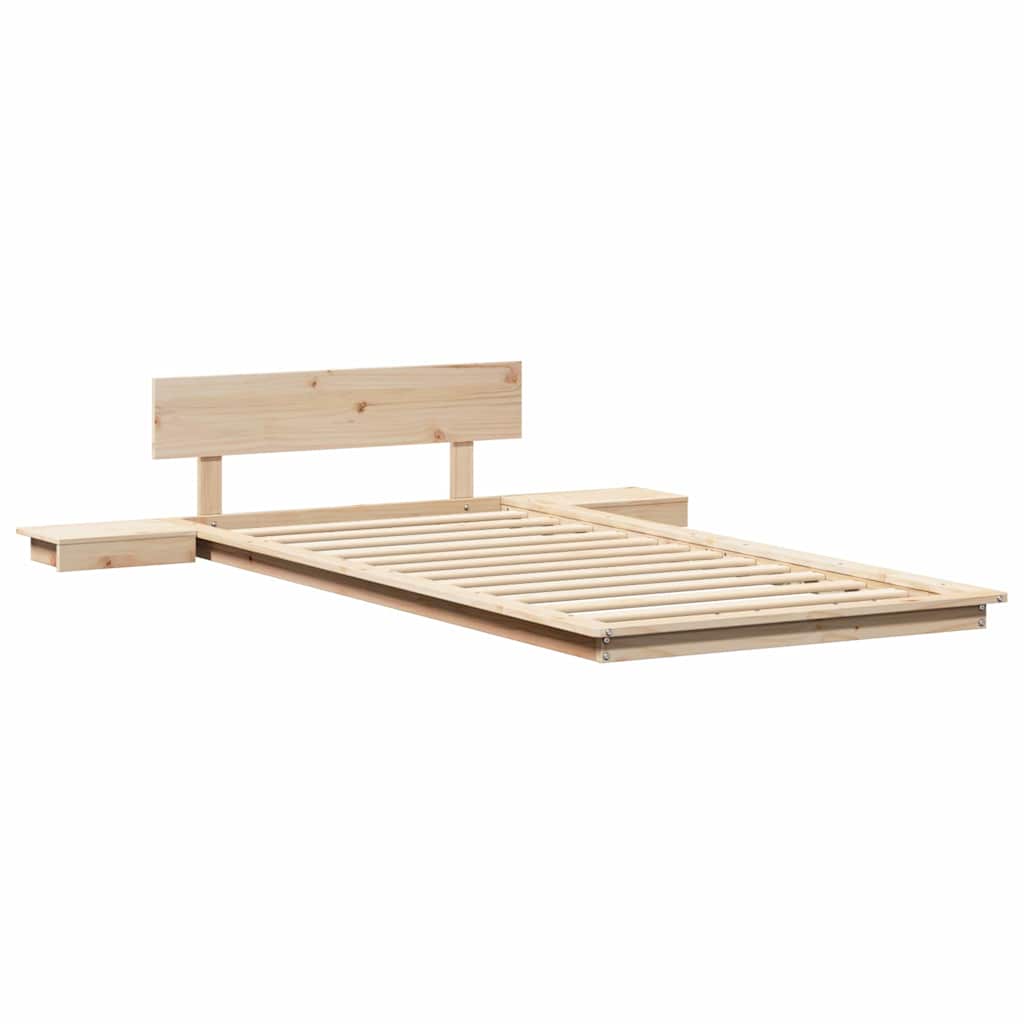 Bed Frame Brown 75 x 190 cm Wood