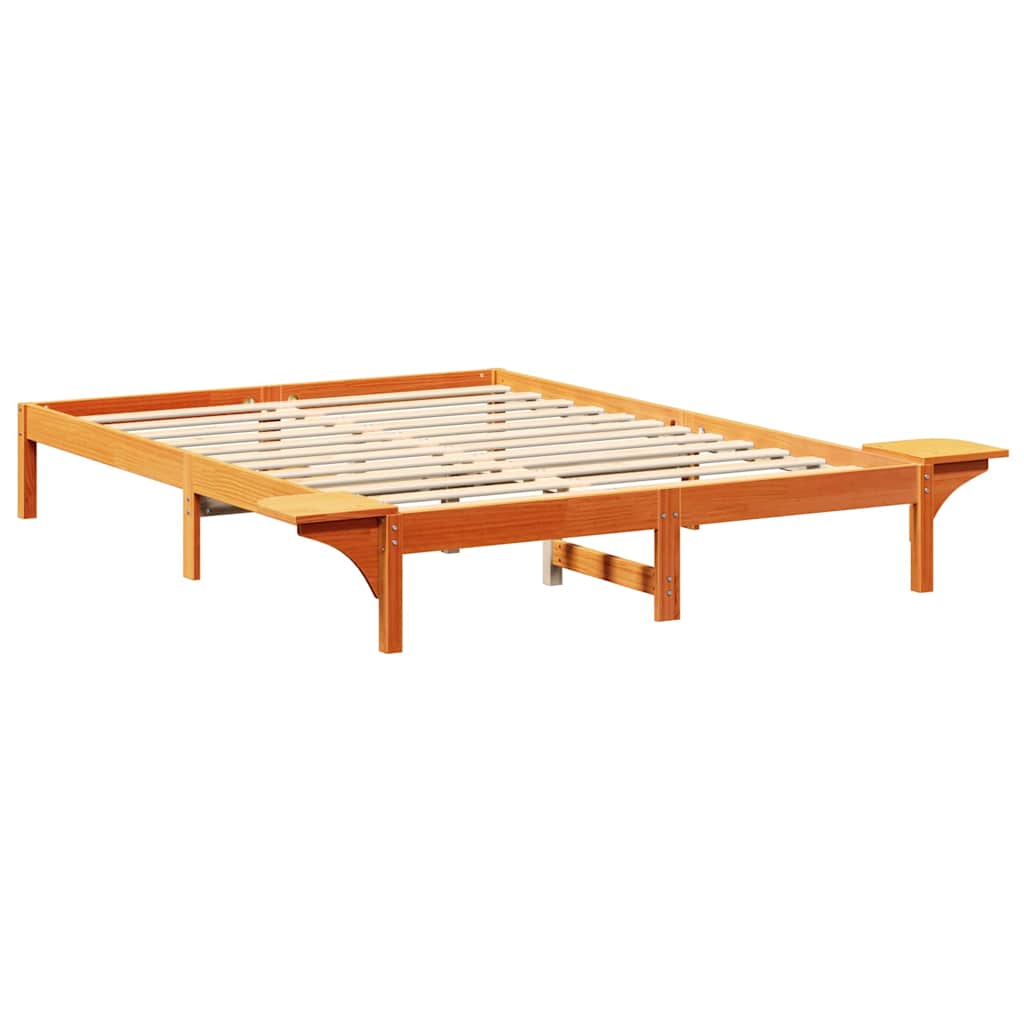 Bed Frame with Bedside Tables Brown 160 x 200 cm Wax brown