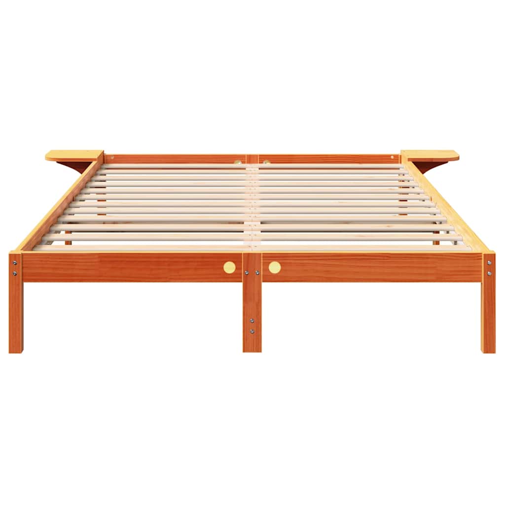 Bed Frame with Bedside Tables Brown 160 x 200 cm Wax brown