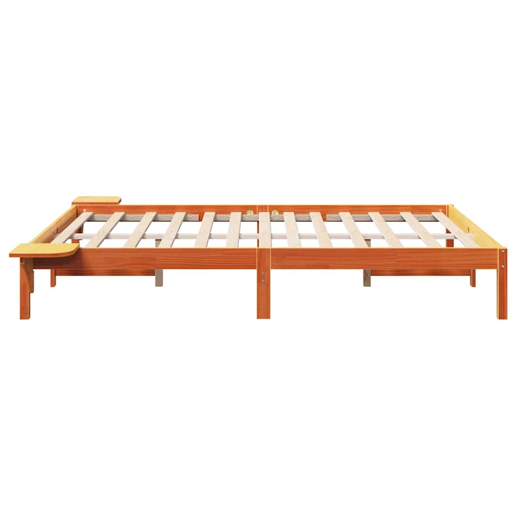 Bed Frame with Bedside Tables Brown 160 x 200 cm Wax brown