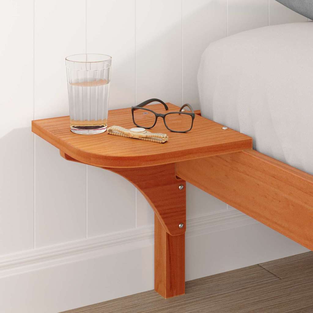 Bed Frame with Bedside Tables Brown 120 x 200 cm Wax brown