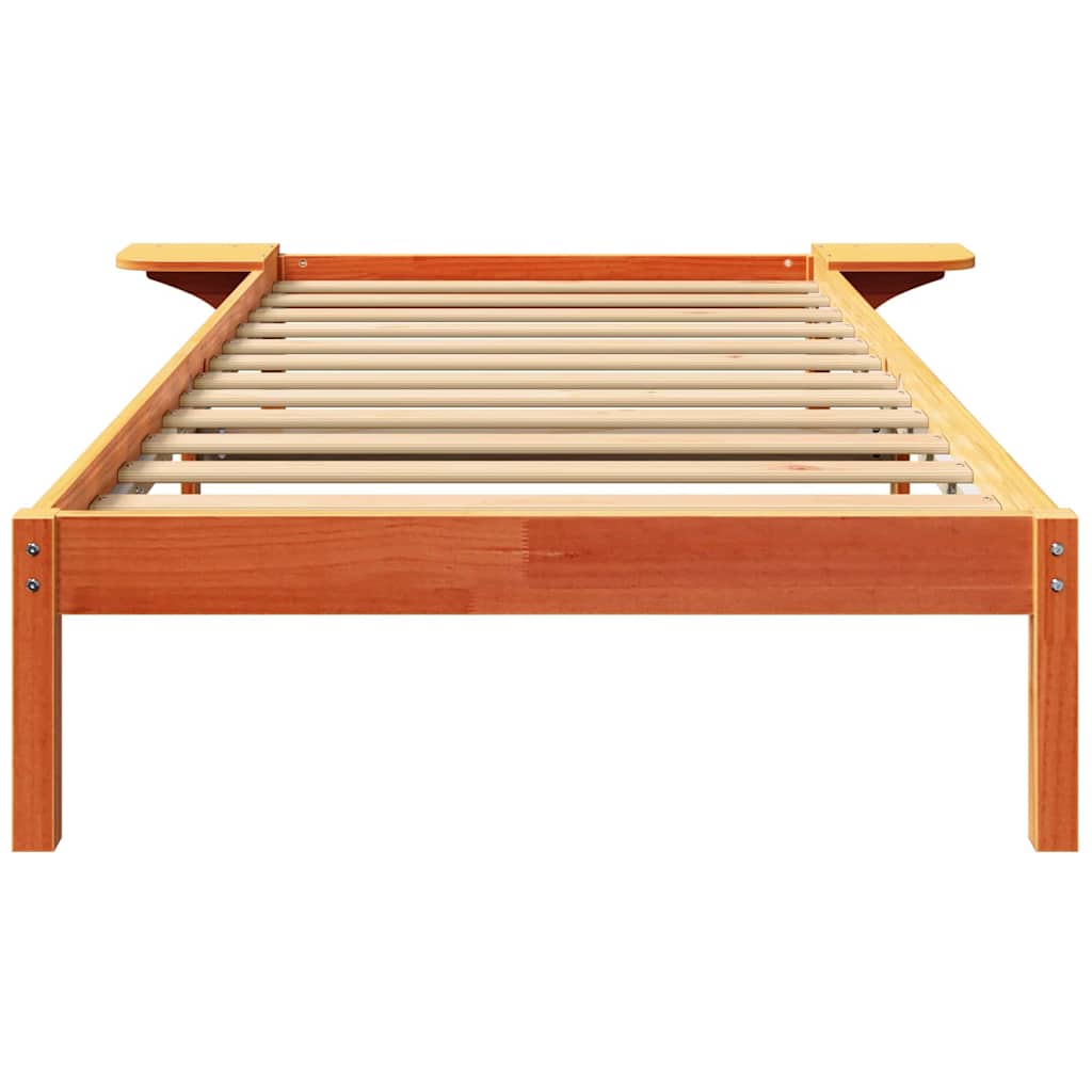 Bed Frame with Bedside Tables Brown 80 x 200 cm Wax brown