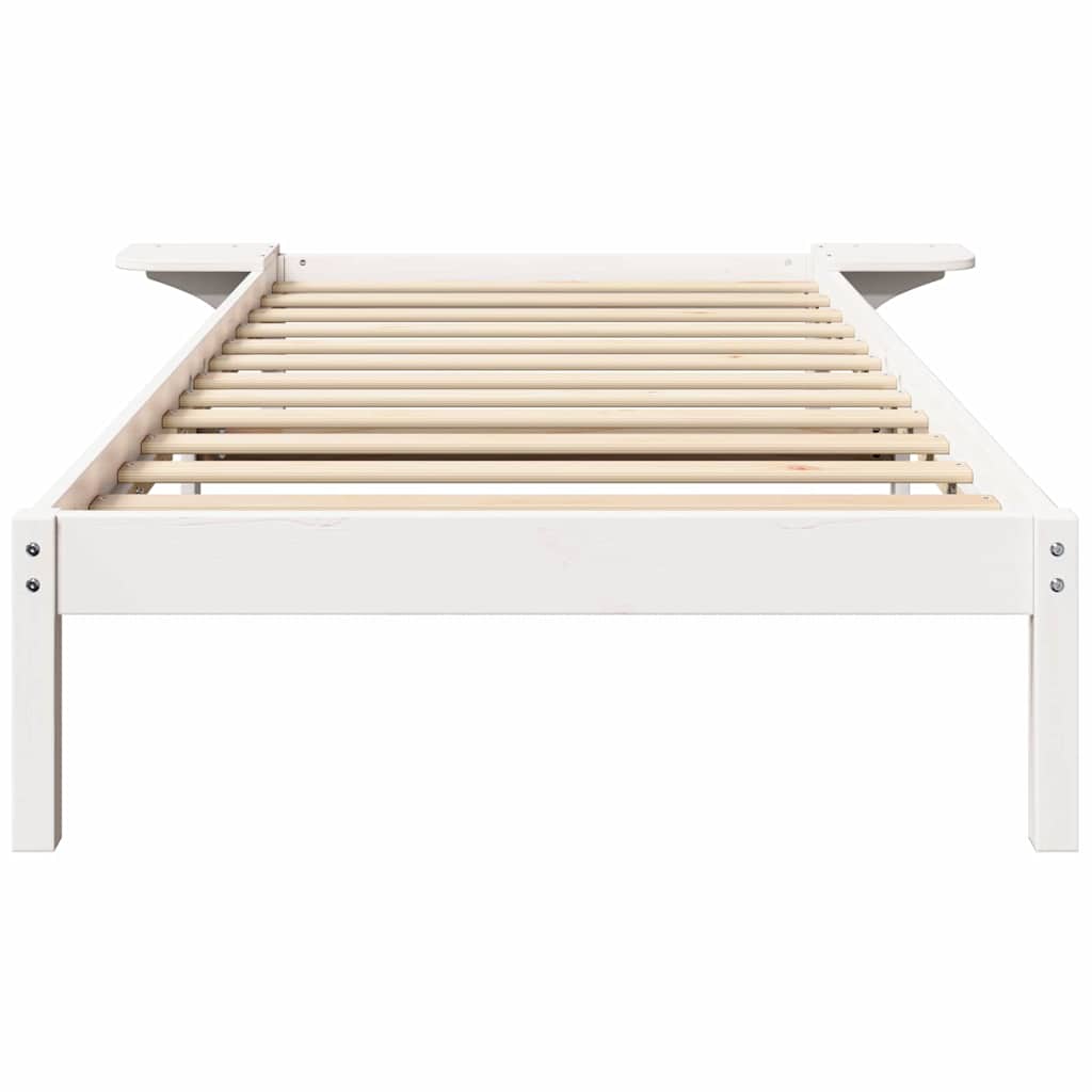 Bed Frame with Bedside Tables White 90 x 190 cm White