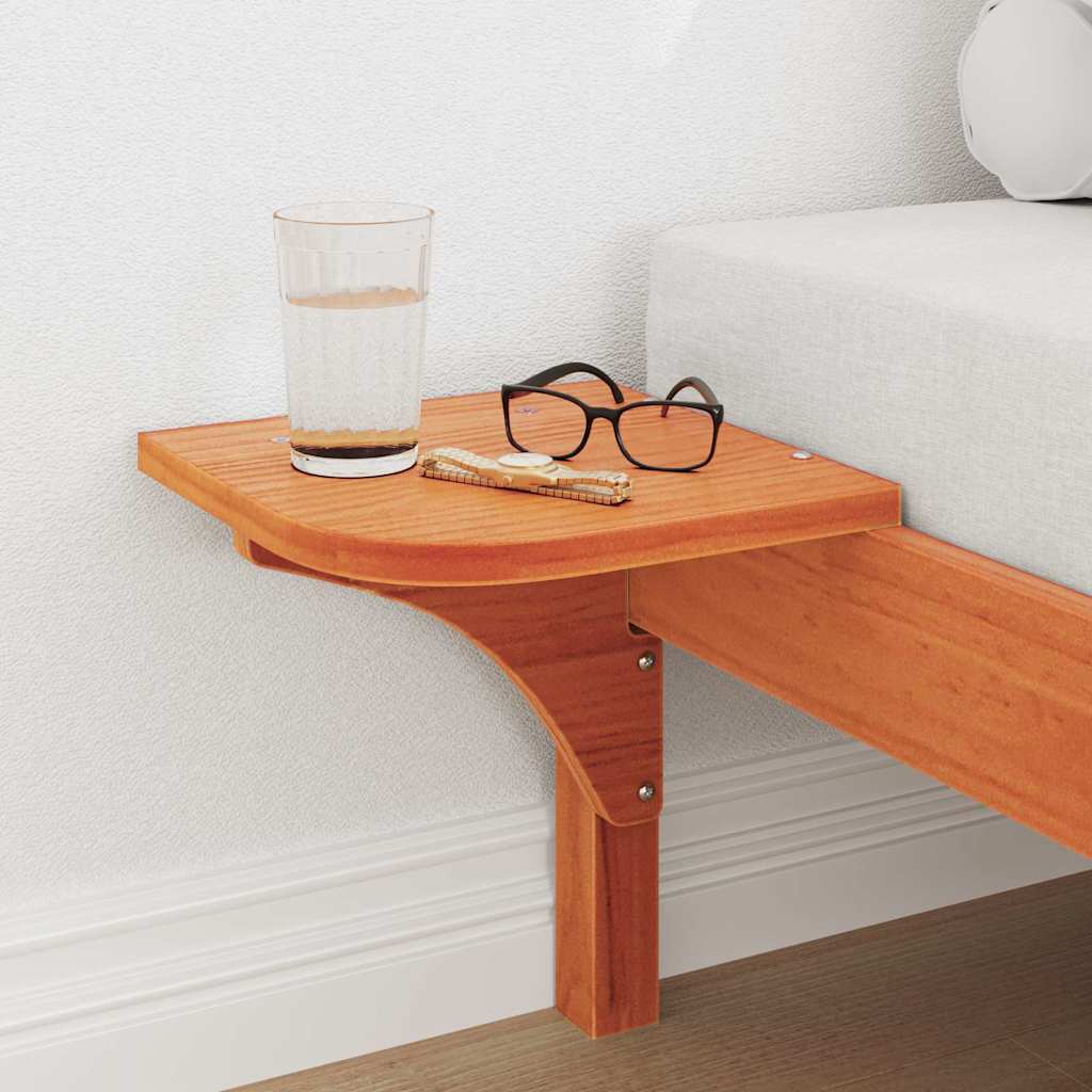 Bed Frame with Bedside Tables Brown 90 x 190 cm Wax brown
