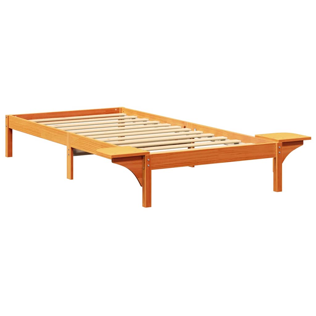 Bed Frame with Bedside Tables Brown 90 x 190 cm Wax brown