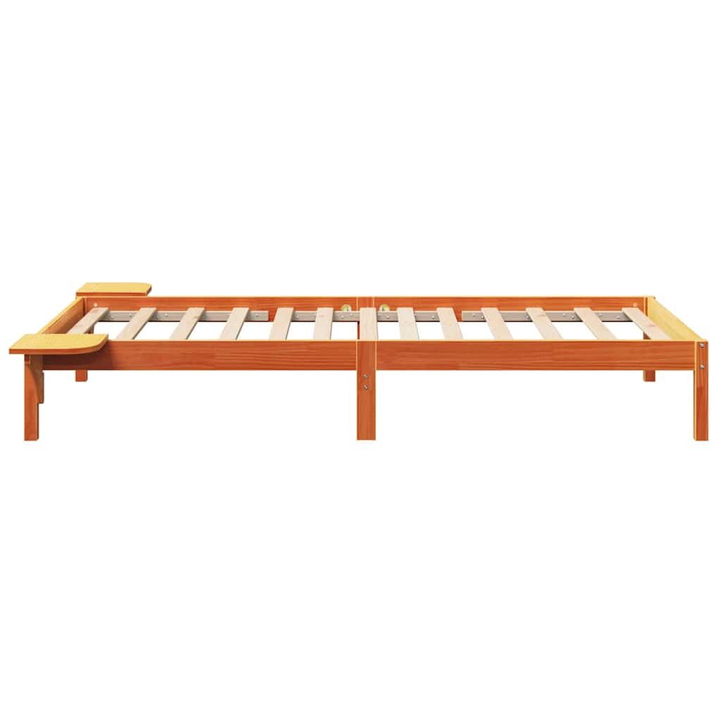 Bed Frame with Bedside Tables Brown 90 x 190 cm Wax brown