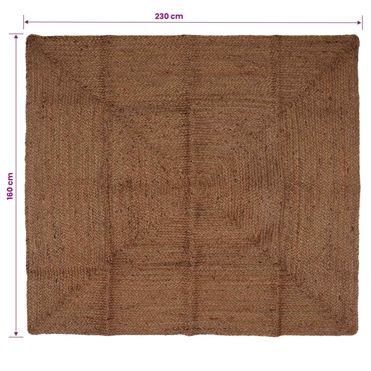 Area Rug Grey 160 x 230 cm Jute