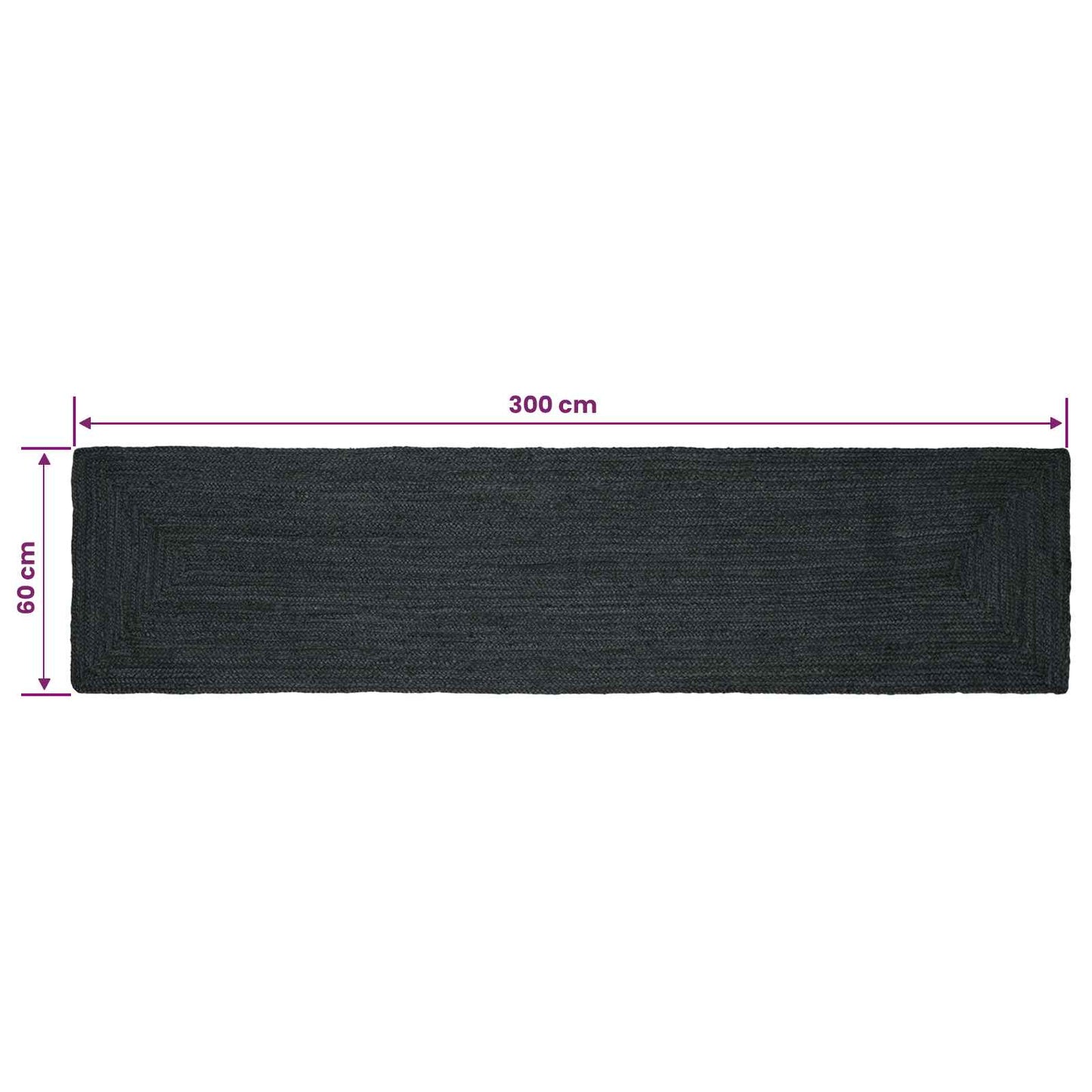 Area Rug Dark Grey 60 x 300 cm Jute